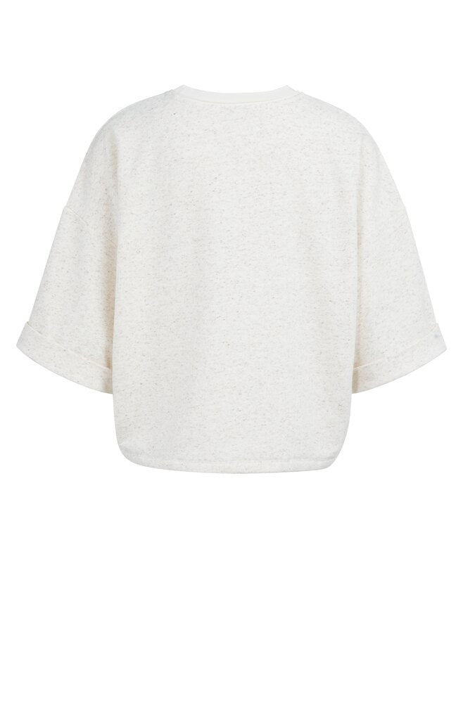 yaya-kurzarm-sweatshirt-mit-tunnelzug-sweatshirt-ivory-white-melange image 8