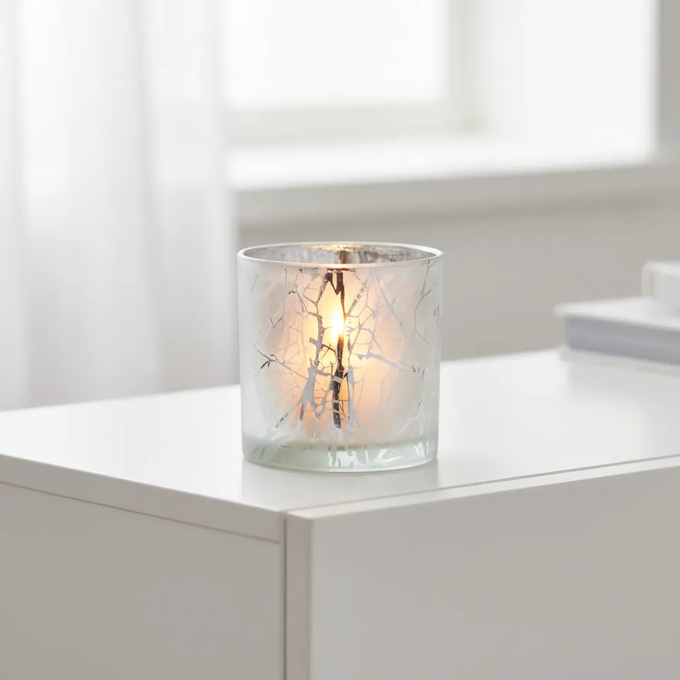 ein-st-ck-vom-gl-ck-glas-windlicht-silber-geeist-12-cm image 1