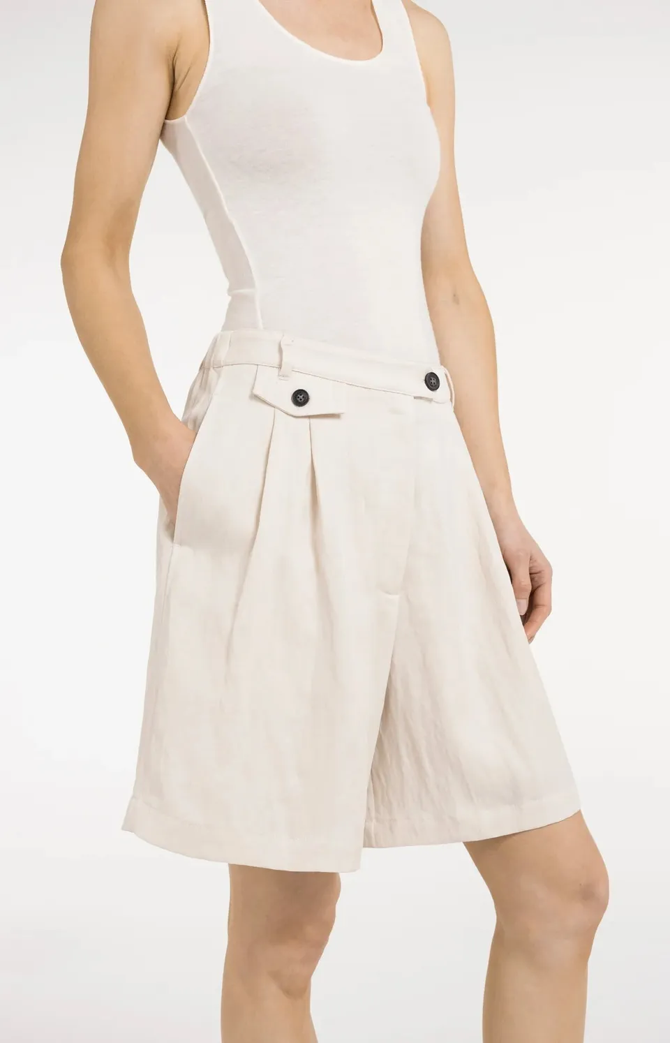 yaya-bermudashorts-bundfalten-shorts-creme-36 image 1