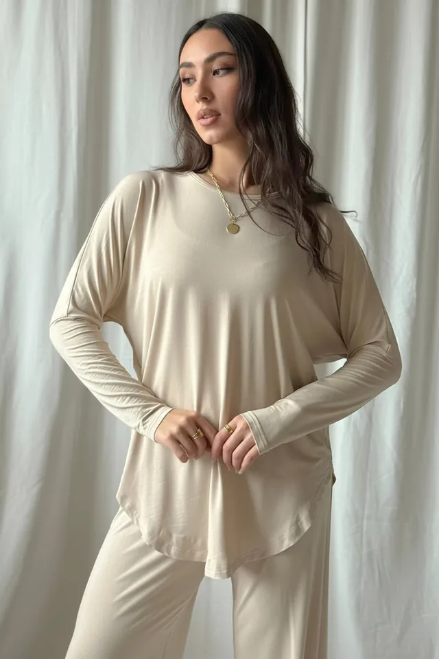 bypias-yoga-bambus-langarmshirt-damen-beige-gr-s-m image 1