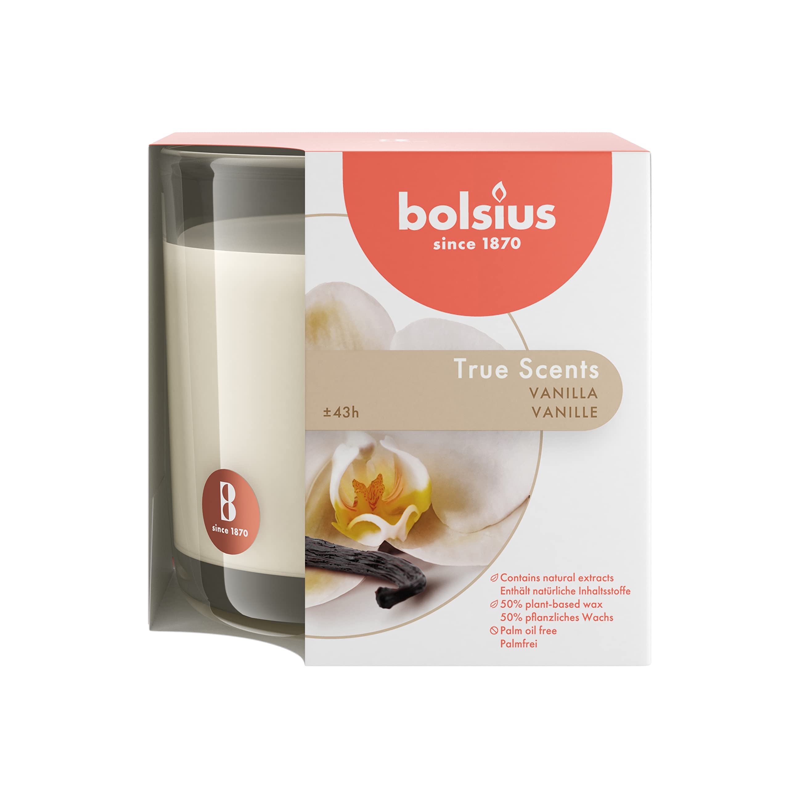 bolsius-true-scents-duftkerze-wei-vanille-43h-im-glas image 2