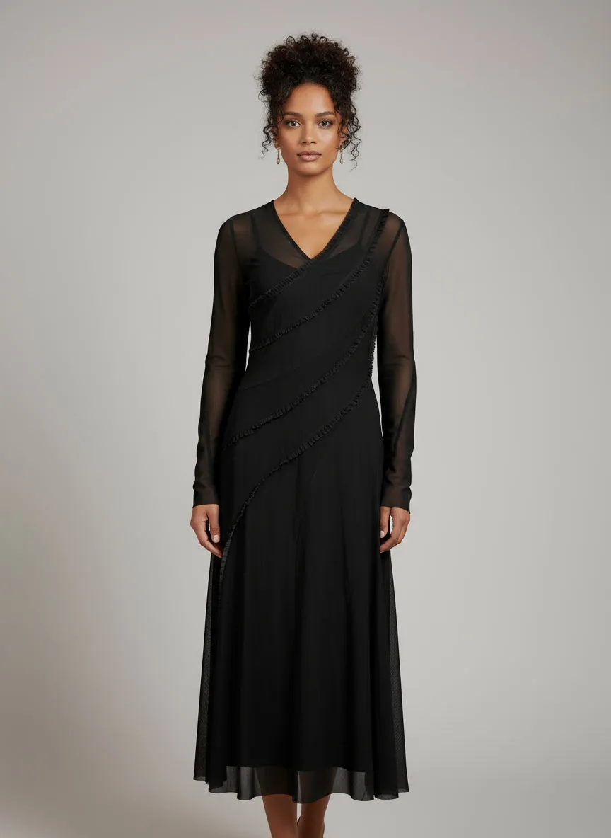 n-denmark-agna-kleid-schwarz-semitransparent-m-mit-unterkleid image 1