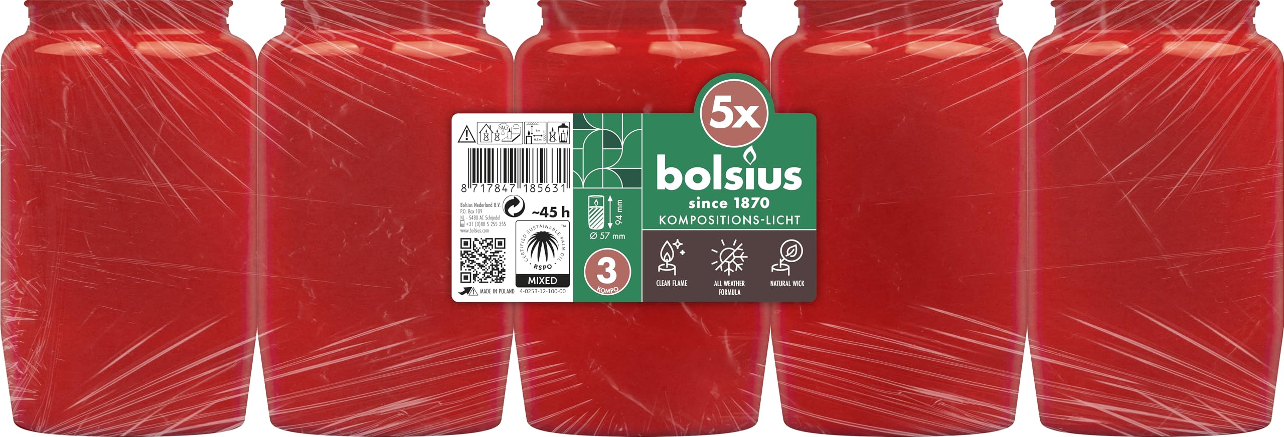 bolsius-grablichte-rot-45-stunden-5er-pack-komposition image 1