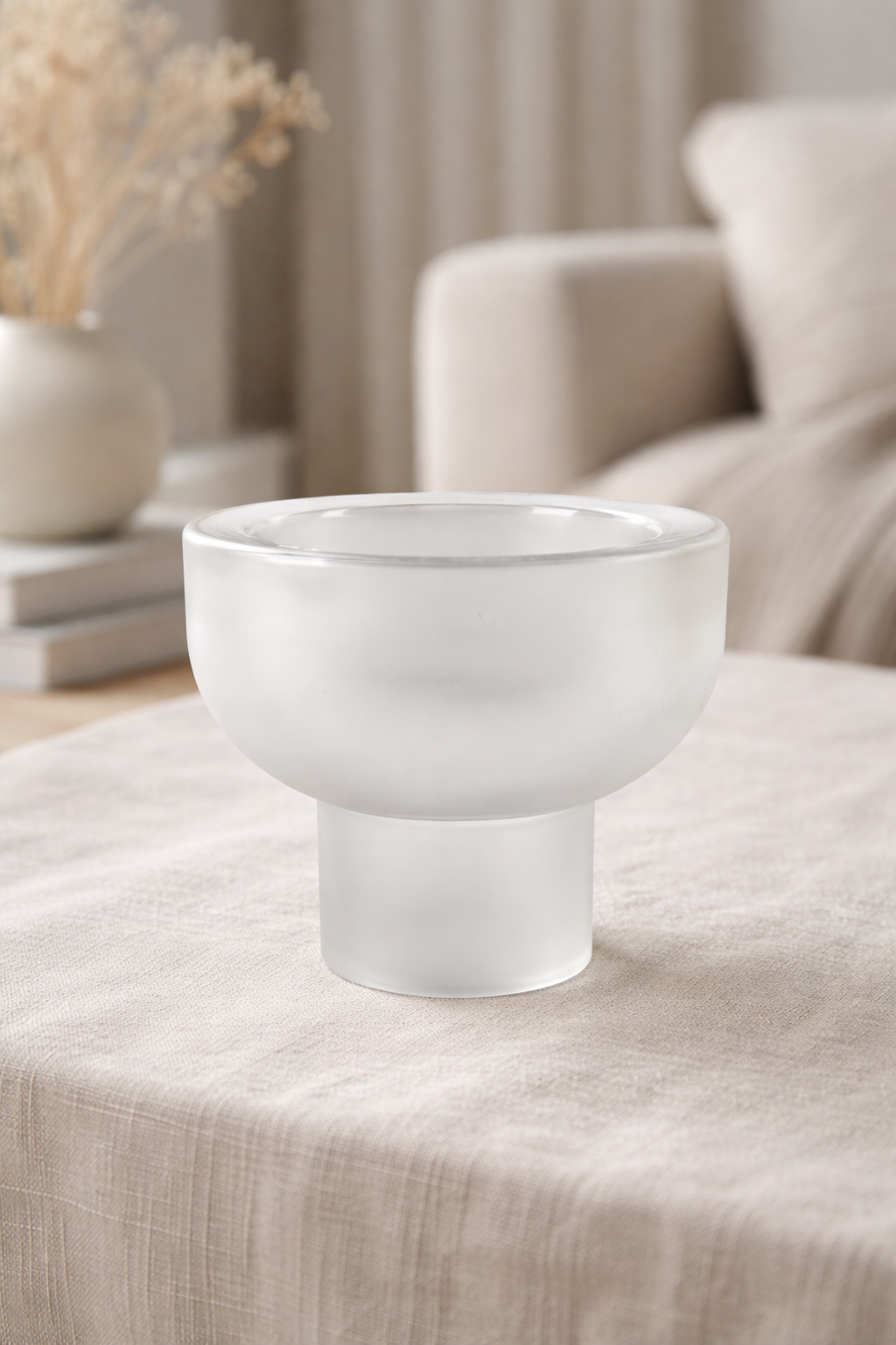 ein-st-ck-vom-gl-ck-glasschale-mit-fu-20-5-cm-vase-wei-satiniert image 2