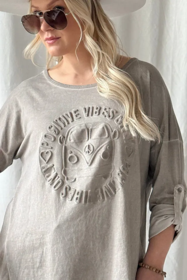 bypias-bohemian-longshirt-taupe-print-vintage-wash image 1