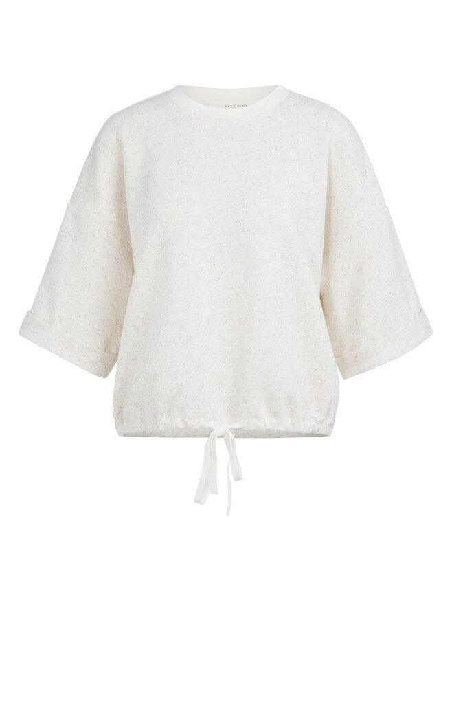 yaya-kurzarm-sweatshirt-mit-tunnelzug-sweatshirt-ivory-white-melange image 7
