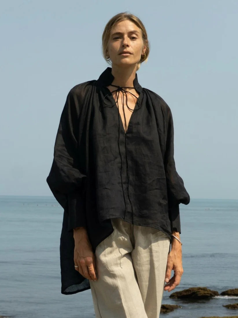 luciee-tunika-ella-ramie-blouson-rmel-schwarz-xs-s-m-l image 2