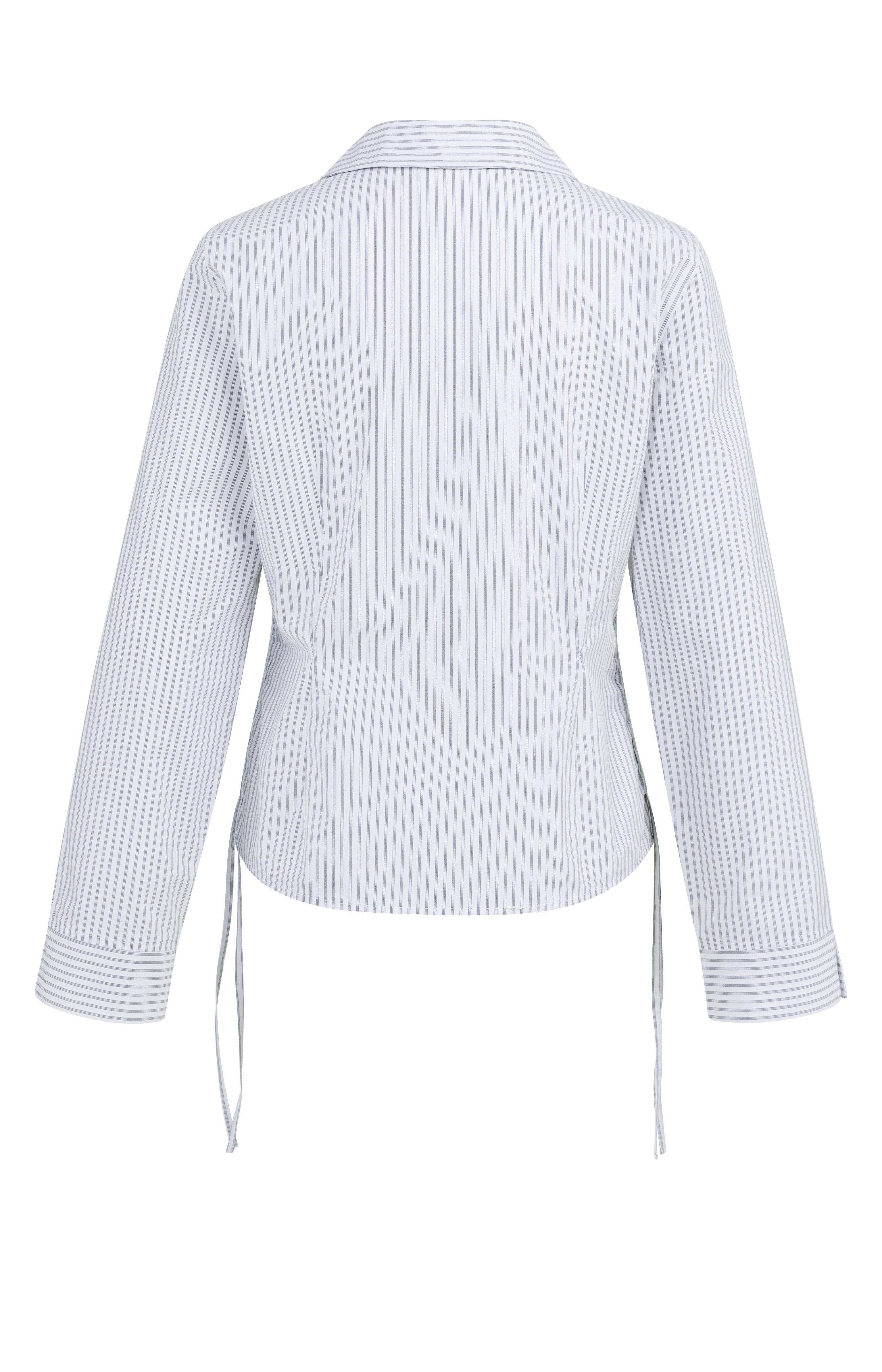 yaya-iron-grey-bluse-gestreift-blaugrau-mit-kordelzug image 7